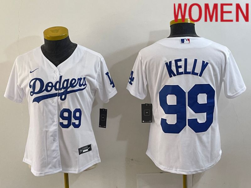 Women Los Angeles Dodgers 99 Kelly White 2024 Nike Game MLB Jersey style 5